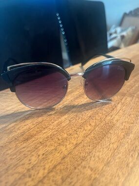 Dior Black Frame Sunglasses with Gradient Purple Lenses